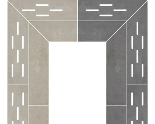 Eckansicht von Wandverkleidungselementen mit dekorativen Aussparungen