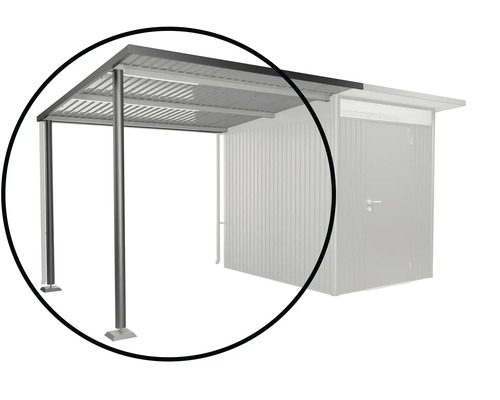 Seitendach Biohort Avantgarde A2, A6 243 x 260 x 218 cm dunkelgrau Überdachung mit Metallpfosten und Dach