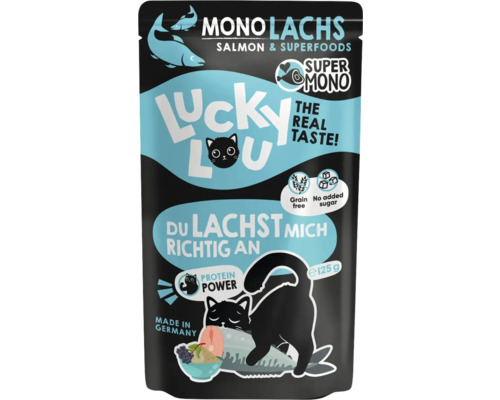 Lucky Lou Mono Lachs Katzenfutter im Beutel