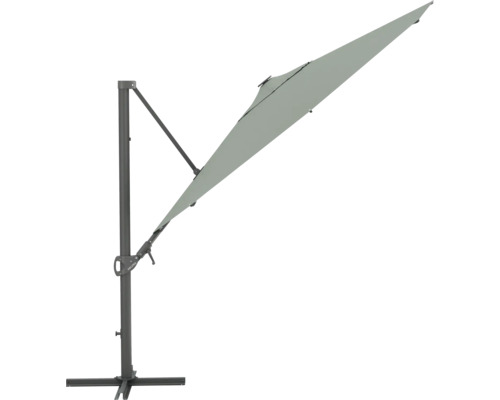 Parasol excentré avec structure métallique et abat-jour rectangulaire