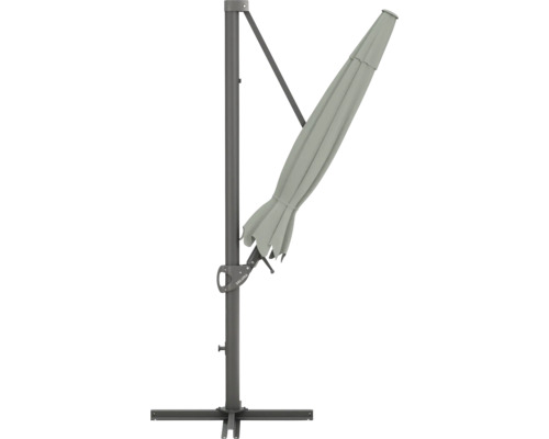 Parasol excentré fermé avec support