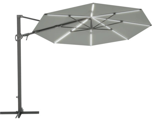 Parasol déporté avec éclairage LED pour le jardin