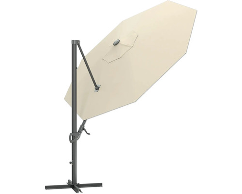 Parasol déporté avec mécanisme à manivelle et abat-jour rectangulaire