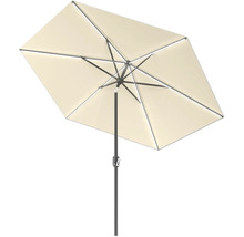 Beiger Sonnenschirm mit Metallgestell