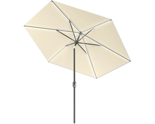 Beiger Sonnenschirm mit Metallgestell