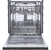 Lave-vaisselle ouvert avec paniers pour la vaisselle et les couverts