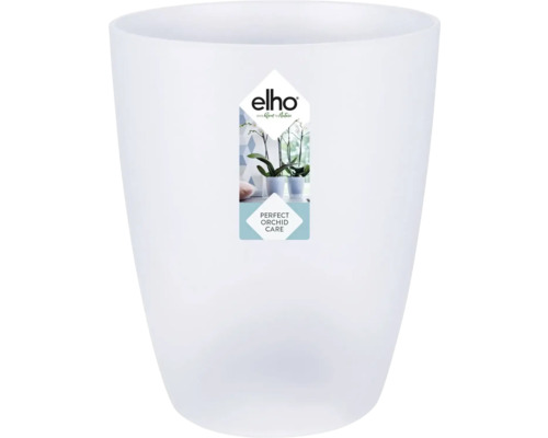 Pot de fleurs elho Brussels orchid high, plastique, Ø 12.7 H 15.2 cm transparent Pot à orchidées blanc en plastique avec logo Elho