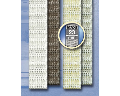 Différents motifs pour stores enrouleurs, largeur 23 mm