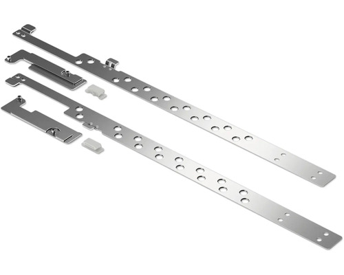 Metallschienen mit Befestigungselementen für Möbelbeschläge