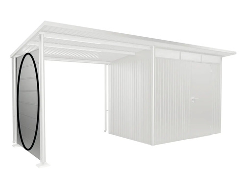 Image d'un abri de jardin avec porte coulissante latérale