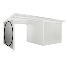 Abri de jardin métallique avec extension