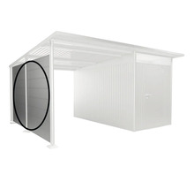 Abri de jardin métallique avec paroi latérale