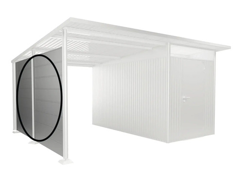 Paroi latérale Biohort Avantgarde A4, A8 318 x 182 cm argent Abri de jardin métallique avec paroi latérale