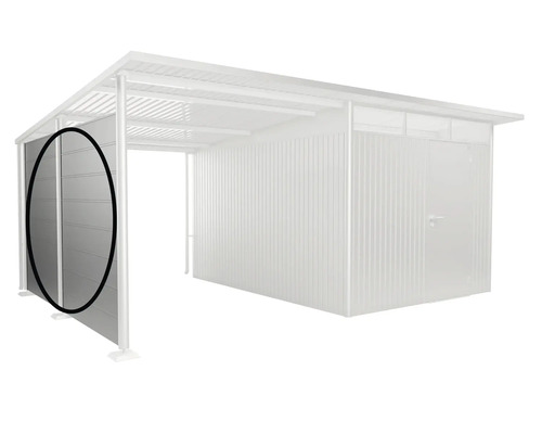 Abri à outils en métal avec paroi latérale