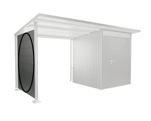 Carport en acier avec élément de paroi latérale