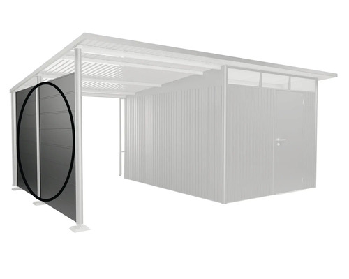 Carport avec paroi latérale pour protection contre les intempéries