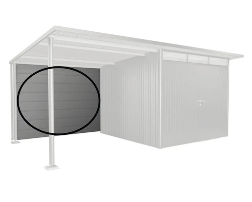 Paroi latérale pour abri de jardin, grise