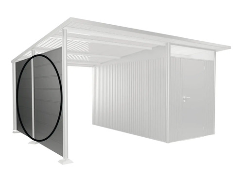 Abri de voiture métallique avec élément de paroi latérale