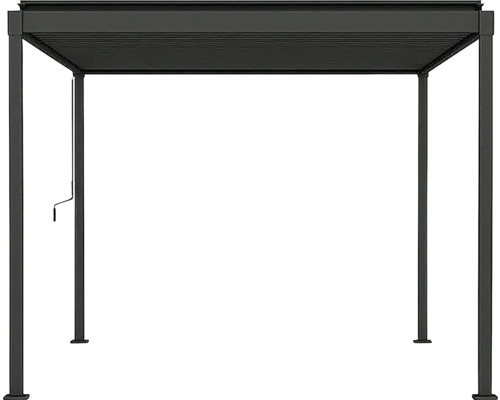 Pergola autoportante en aluminium avec toit à lames et manivelle