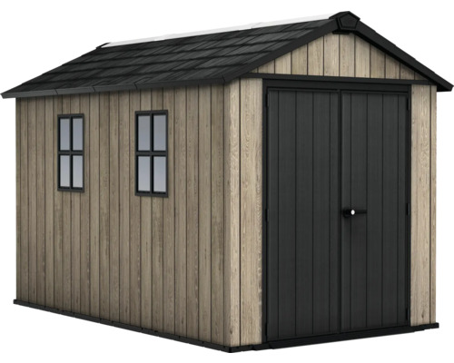 Gartenschuppen mit Doppeltür und zwei Fenstern