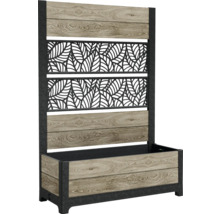 Hochbeet mit Rankgitter und Blattmuster