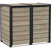 Doppel-Mülltonnenbox aus Holz und Metall