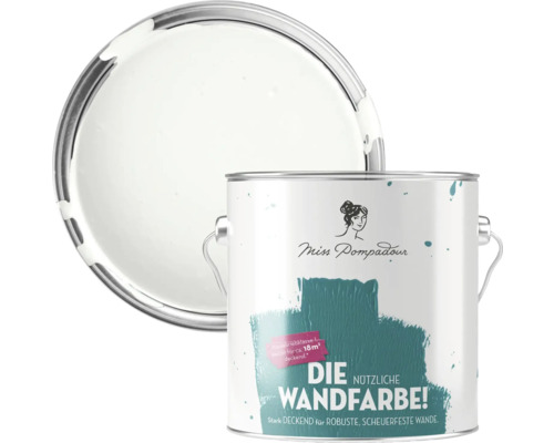 Dose mit weißer Miss Pompadour Wandfarbe