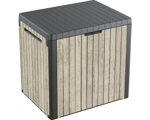 Aufbewahrungsbox aus Kunststoff mit Holzoptik