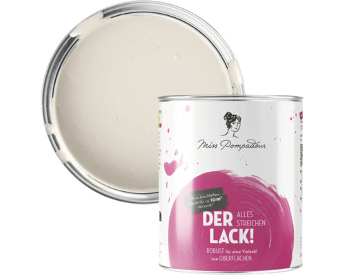 Farbdose und geöffneter Farbeimer Miss Pompadour Lack
