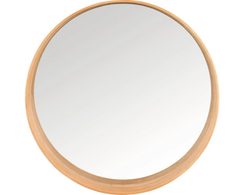 Miroir à cadre bois Walda Ø 59 cm Miroir rond avec cadre en bois