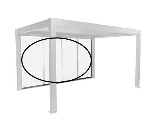 Pergola avec parois coulissantes en verre