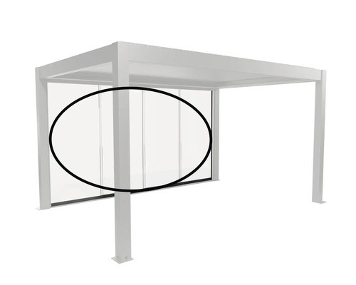 Pergola avec parois coulissantes en verre
