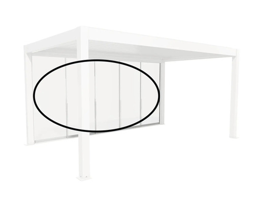 Pergola avec parois coulissantes en verre
