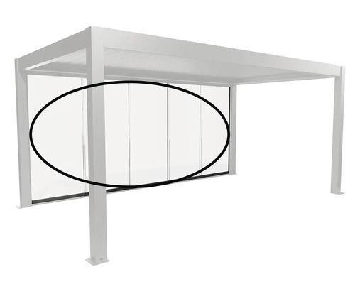 Pergola avec parois coulissantes en verre