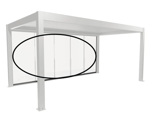 Pergola avec parois coulissantes en verre