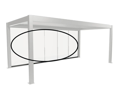 Paroi coulissante en verre Biohort 6 m 568 x 7 x 235 cm gris foncé Pergola avec paroi coulissante en verre