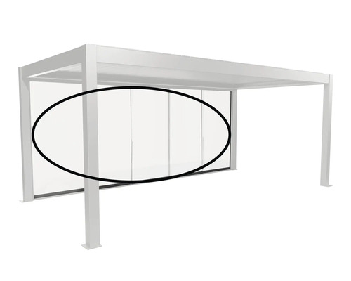 Pergola avec parois coulissantes en verre