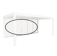 Pergola avec parois coulissantes en verre