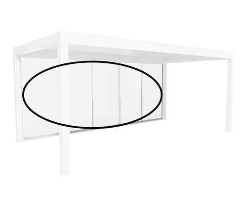 Pergola avec parois coulissantes en verre