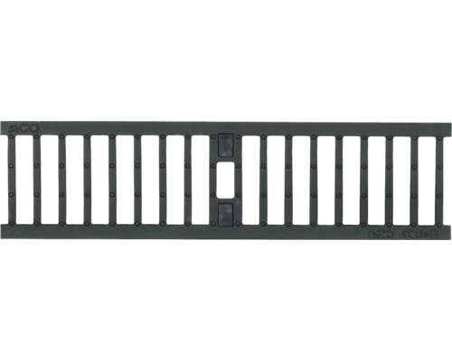 Logo ACO. Grille de drainage en plastique.