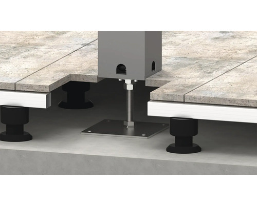 Terrassenlager-Konstruktion mit Fliesen