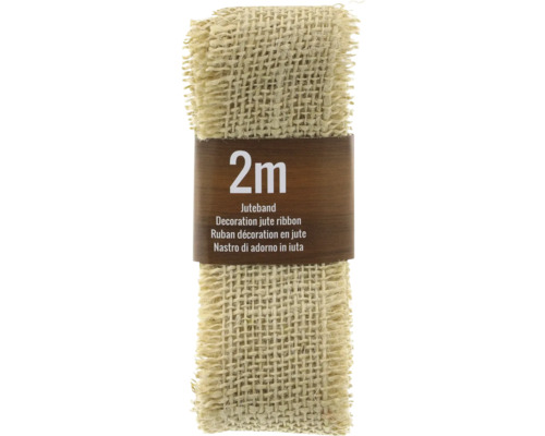 Bande de jute déco 200 x 6 cm naturel Ruban de décoration en jute de deux mètres