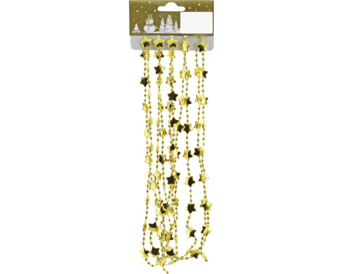 Goldfarbene Sternengirlande als Weihnachtsdekoration