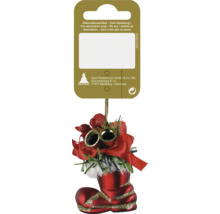 Décoration de botte de Noël avec nœud et clochettes à suspendre