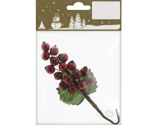 Dekorative Beerenattrappe mit Blättern in Verpackung