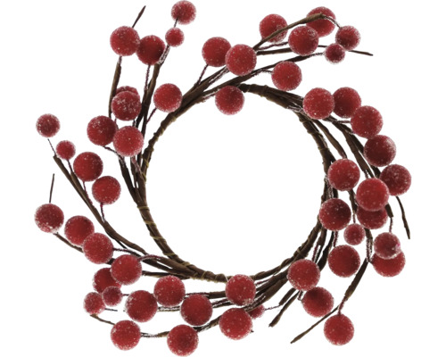 Couronne décorative avec des baies rouges pour les occasions festives