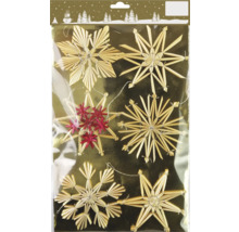 Étoiles de paille comme décoration de Noël en set