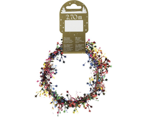 Guirlande de décoration pour sapin de Noël avec étoiles, 2,70 mètres