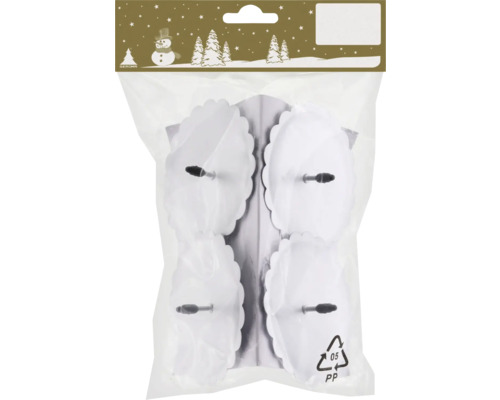 Metallkerzenhalter Kerzenteller Ø 7 cm silber 4 Stk. Verpackung mit vier Saugnäpfen mit Haken