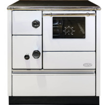 Weißer Küchenherd mit Backofen und Kochfeld